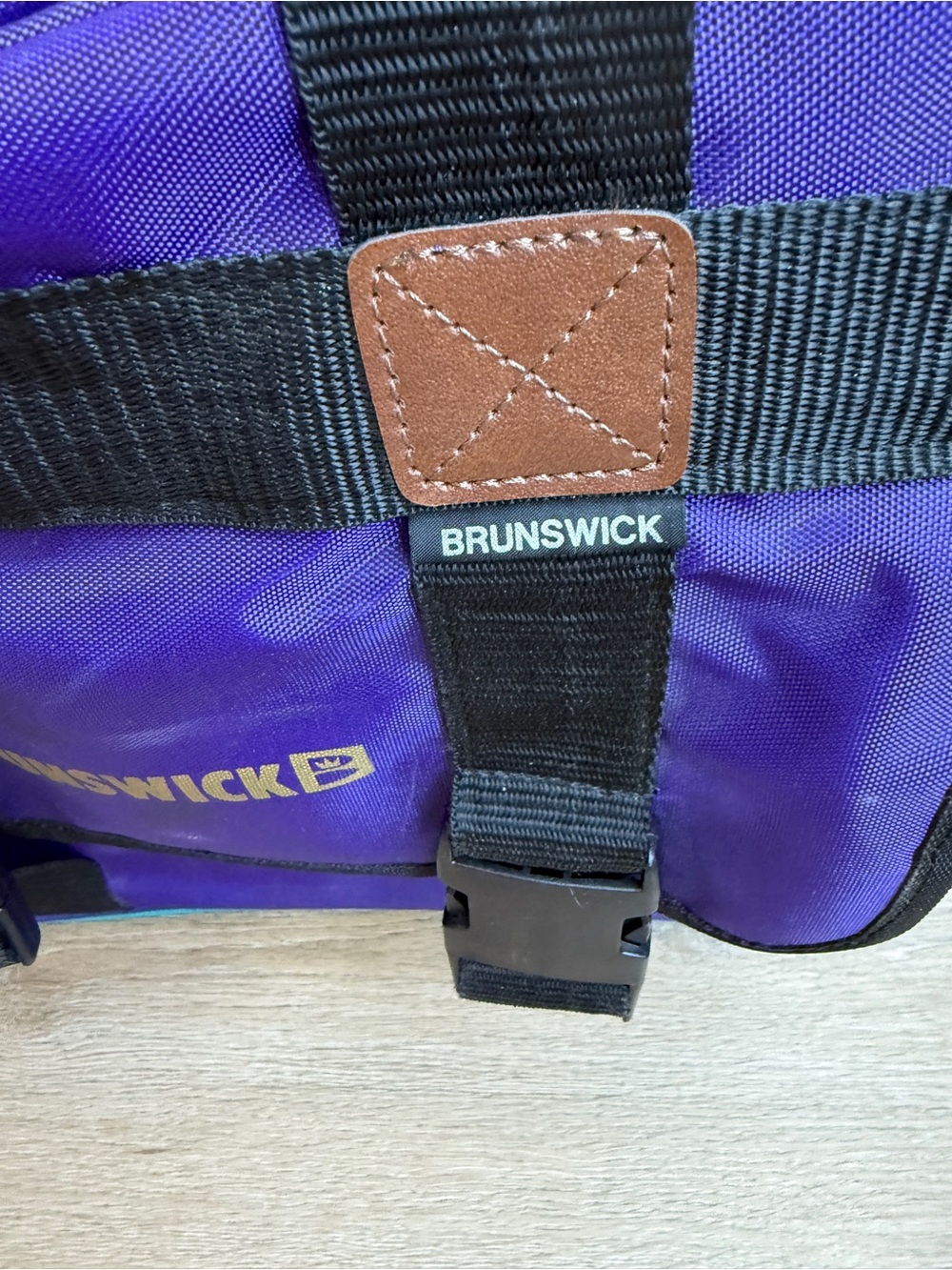 Vintage 90s Brunswick Bowling Bag Purple Teal Retro Bowling Core Gym Travel Tote - Picture 13 of 14